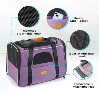 Morpilot Breathable Mesh Small Animal Carrier with Travel Cage and Water Bottle for Hamster, Guinea Pig, Rat, Sugar Glider, Hedgehog, Squirrel - Pink