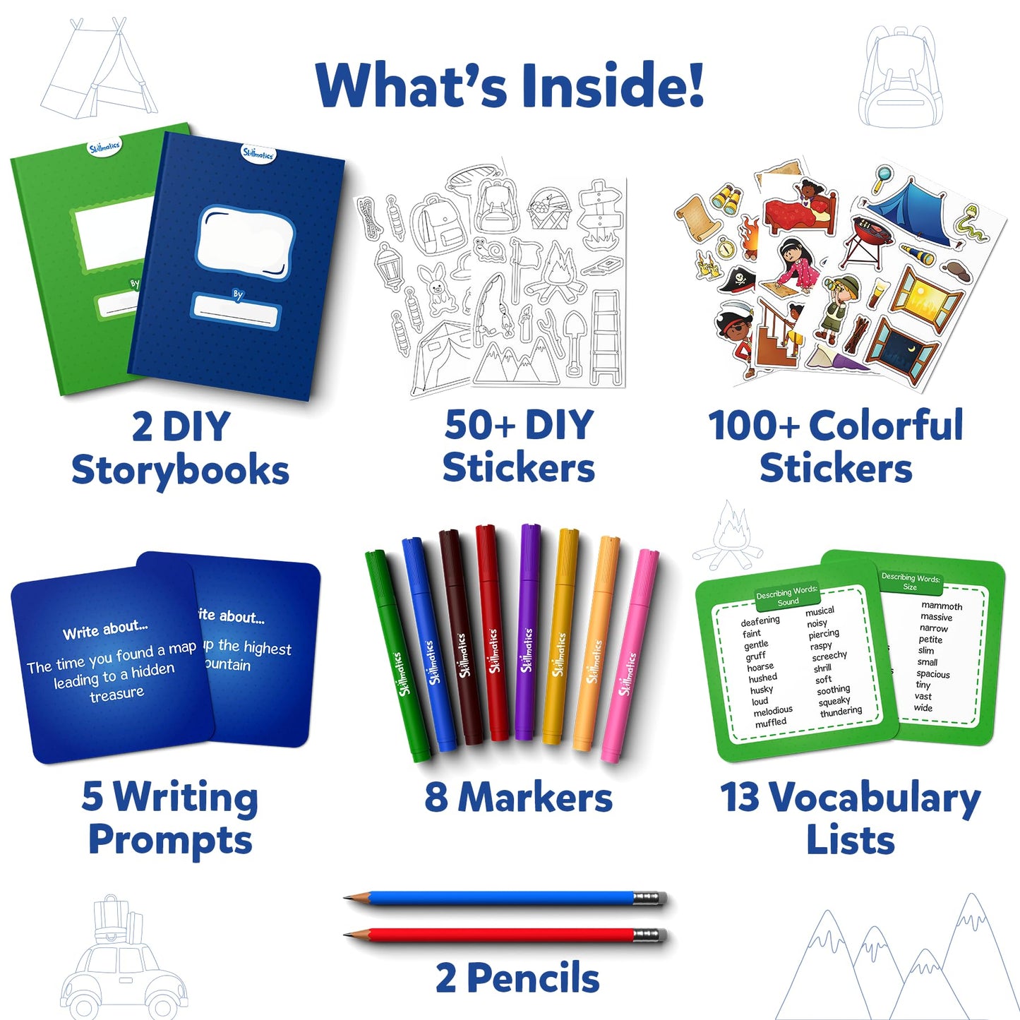 Skillmatics Storybook Art Kit - Create Adventure Stories, DIY Craft & Writing Kit with 300+ Stickers, Scrapbooking & Journal Activity, Christmas Gifts for Kids Ages 5, 6, 7, 8, 9, 10