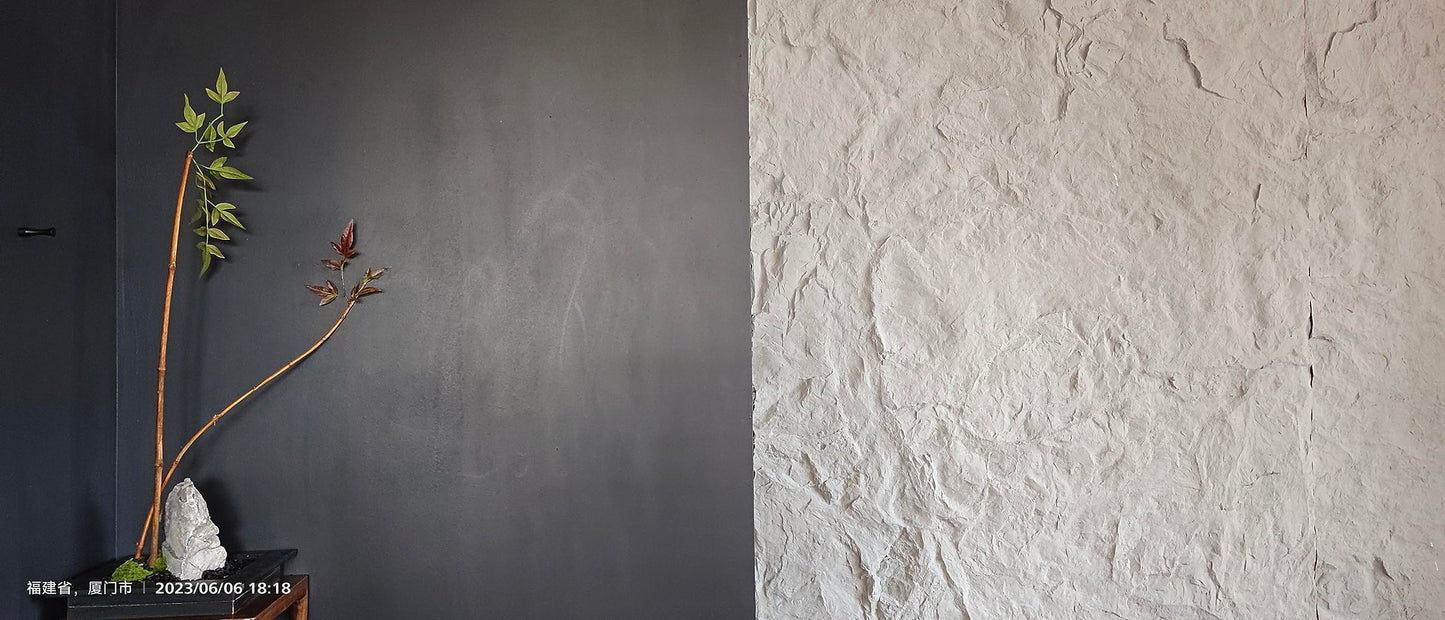 Faux Stacked Stone Panel, FRP 3D Rock Panels Split Rock Titles for Interior Exterior Wall Restoration and Covering, B1 Fire Protection Tiles Cladding, 3D Wall Decor(Cement Grey)