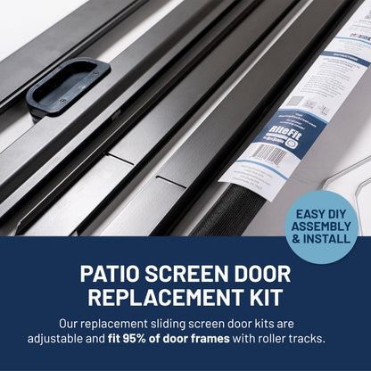 RiteScreen KD Mfit Sliding Screen Door Replacement, Ready-to-Assemble, Easy DIY, Bronze, 48" - PetScreen – Adjustable Patio Screen Door Kit for Openings 78” - 81” Tall – Fits 95% of Doors in U.S.