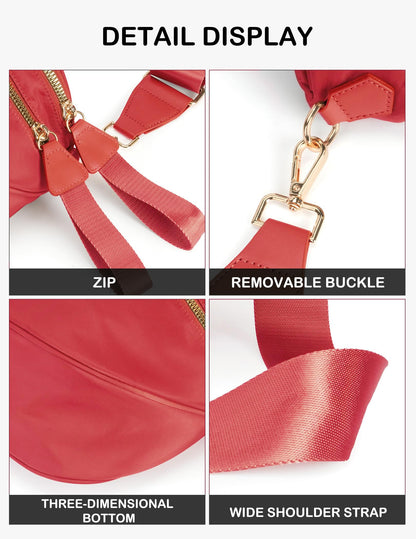 Spacious Nylon Crossbody Bag Bum Bag Handbags Wallets Purses Trendy Shoulder Bag for Women