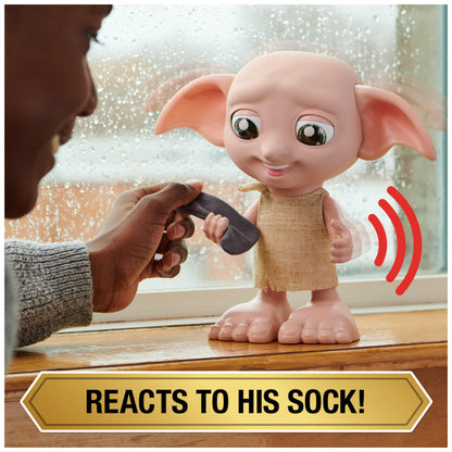 Wizarding World Harry Potter, Interactive Magical Dobby Elf Doll with Sock, over 30 Sounds and Phrases, 21.6cm, Kids’ Toys for Ages 6 and up