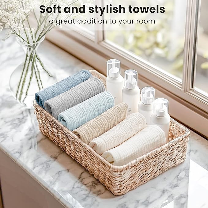 Konssy 6 Pack Face Cloths, Soft Wash Cloth