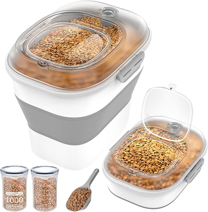 32-35 Lbs Dog Food Storage Container, Collapsible Dog Food Container