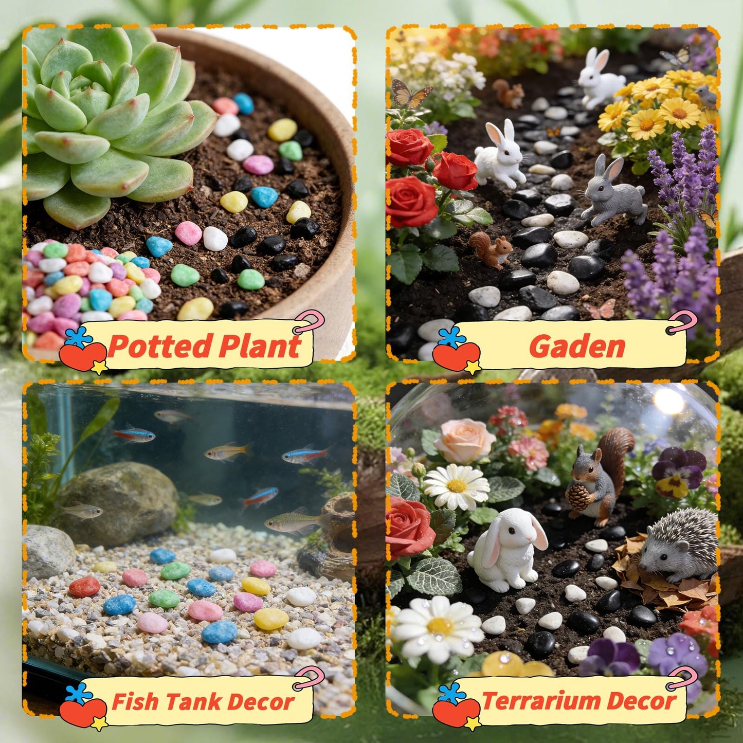Warmtree Basing Material Kit,9 Pack Miniature Landscape Rocks, Tabletop Layout Terrain Materials Scenery, Sand and Stone Garden Stone Kit Fish Tank Decor, Material Diorama Supplies Scenery