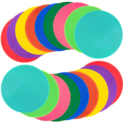 Aryjmz Spot Markers 18 Pcs 10 Inch Non Slip Rubber Floor Markers Flat Field Cones Poly Dots for Soccer Basketball Sports Speed Agility Training and Drills