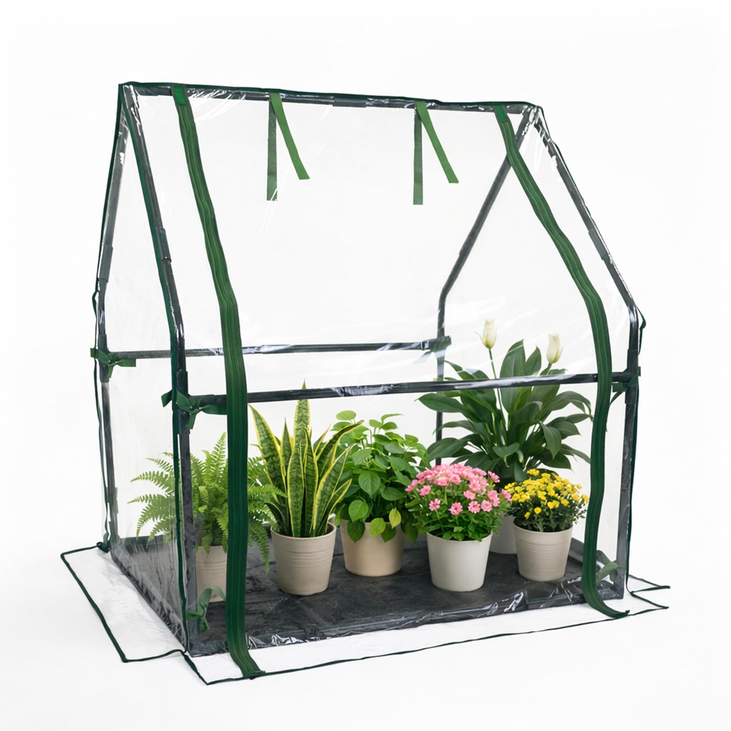 Gardzen Mini Greenhouse with Waterproof Base, Indoor/Outdoor Tabletop Greenhouse for Seed Starting, Plant Protection, Gardening & Winter Shelter, 36.2"(L) x18.9(W) x33.3(H)