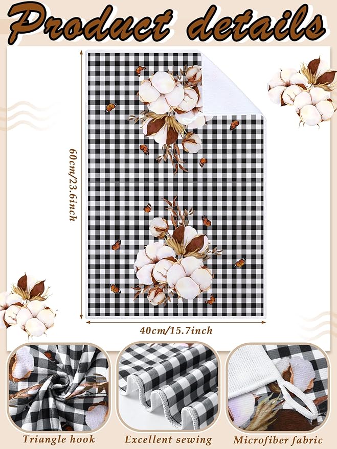 Bencailor 4 Pcs Farmhouse Rustic Kitchen Towels Farm Cotton Hand Dish Towels