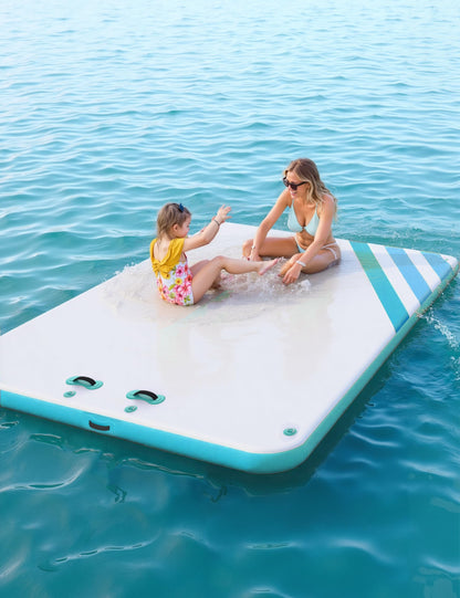 GarveeLife Inflatable Floating Dock for Lakes, Thick Lake Floats for Adults, Non-Slip Air Dock Platform with Portable Carrying Bag, Floating Platform Island for Pool Beach Ocean