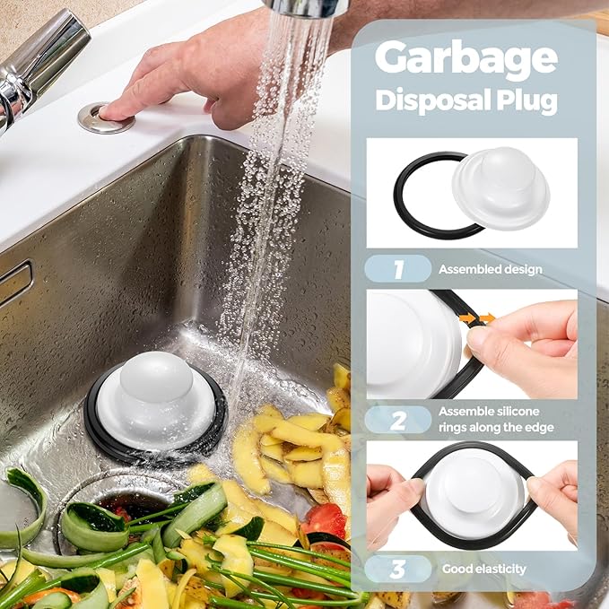 Mudder 3 Pcs Kitchen Sink Drain Strainer and Stopper Stainless Steel Garbage