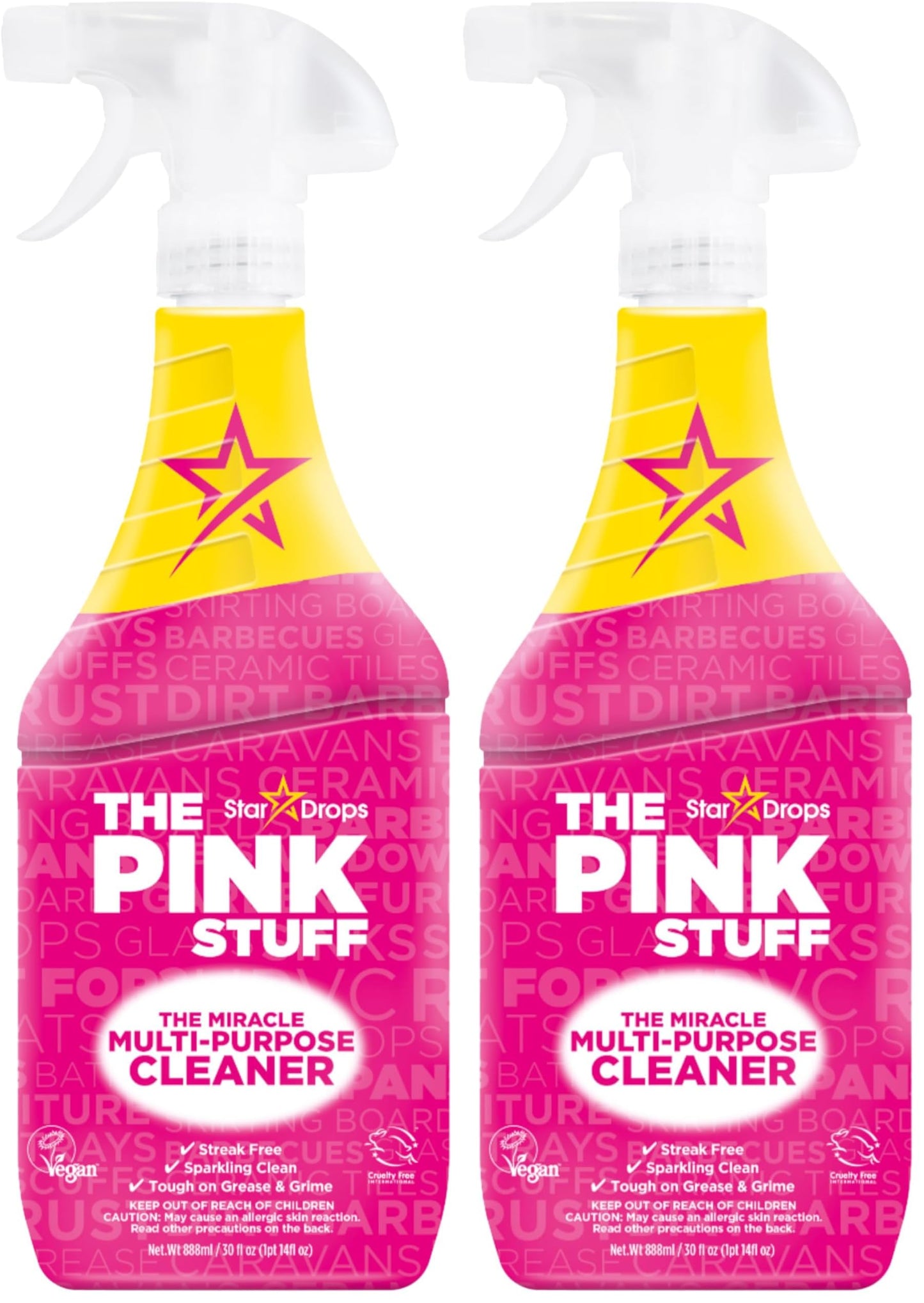 Stardrops The Pink Stuff Miracle Multi-Purpose Cleaner – Removes Grease, Grime, and Stains on Kitchens, Bathrooms, Floors, and More, 25 fl Oz