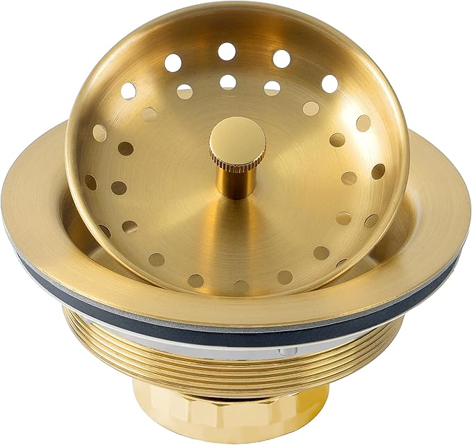 LQS Kitchen Sink Drain Assembly, Sink Drain Basket Strainer 304 Stainless Steel