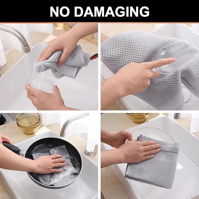Homaxy 100% Cotton Dish Cloths, 8 Pack
