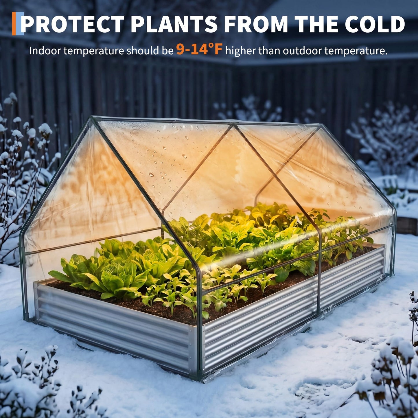Raised Garden Bed with Cover, 6x3x1 Ft Raised Garden Beds Outdoor Galvanized Metal Planter Box with 2 Screen Windows, Mini Greenhouse for Vegetables and Flowers