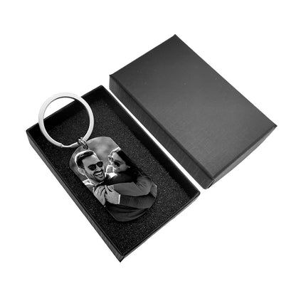 Custom Keychain, Personalized Photo, Laser-Printed Text & Image - Ideal for Christmas, Valentine's Day, Birthday, Father's Day, Anniversary, and Safe Driving Reminders - Perfect Couple Memorial Gifts
