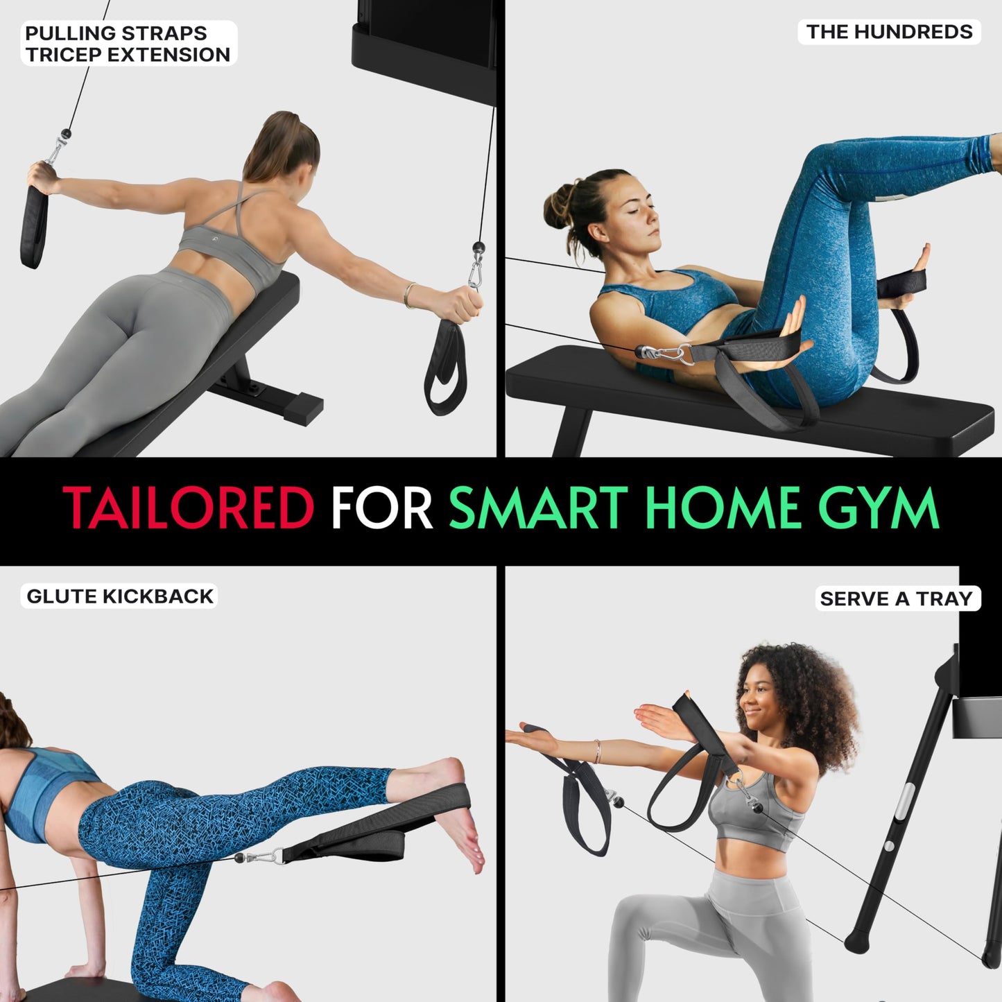 Crostice Pilates Loops Compatible with Tonal Machine, Pilates Equipment Soft Straps for Smart Home Gym, Double Loop Straps for Yoga Exercises, Enhanced Grip and Thickness, Stability