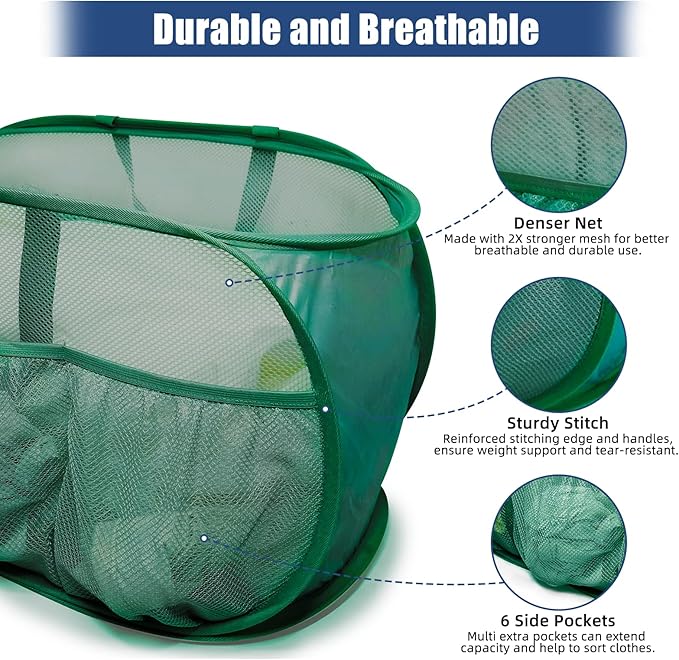 Collapsible Laundry Baskets, Upgrade Pop Up Laundry Hamper