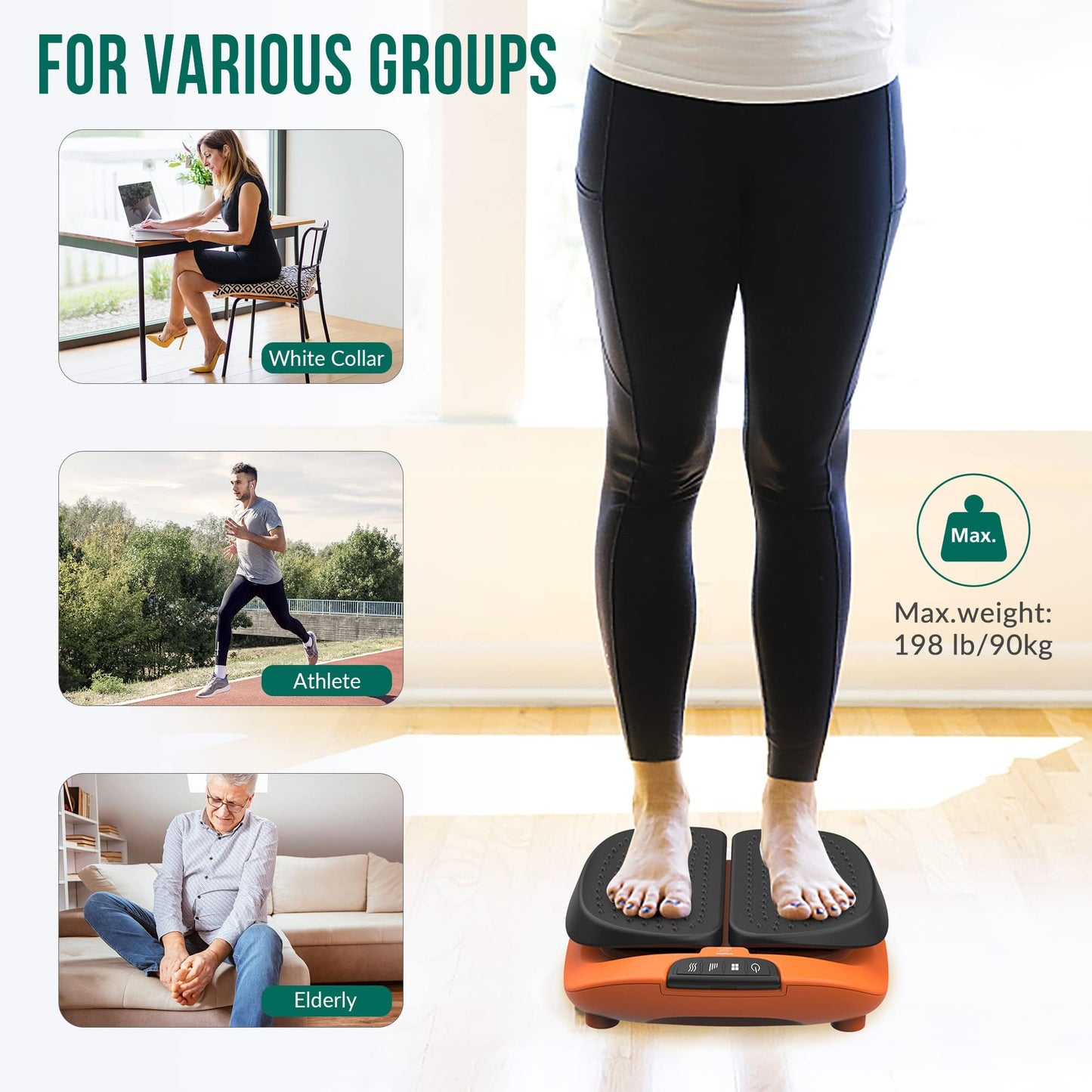 Snailax Vibration Foot Massager with Heat,Remote Control,Adjustable Vibration Speed Electric Massager Machine for Circulation,Plantar Fasciitis, Pain
