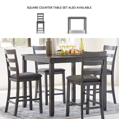 Signature Design by Ashley Bridson Dining Table Set For 6 With Bench, Wood 6‑Piece Kitchen Table And Chairs With Upholstered Seats, Transitional Charcoal Gray Dining Room Collection For Family Meals