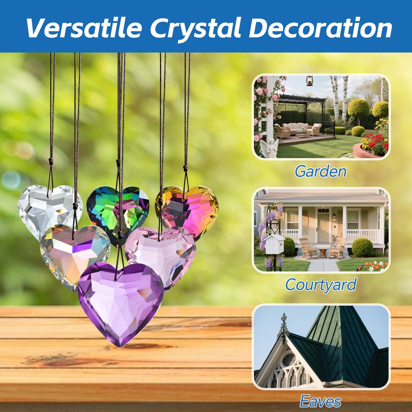 10 Pcs Heart-Shaped 30mm Crystal Ball Prism, Heart Crystal Prism Suncatcher