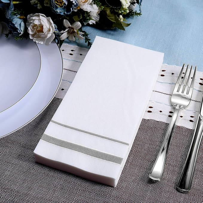 FOCUSLINE 200 Linen Feel Disposable Bathroom Napkins, Soft and Absorbent Paper