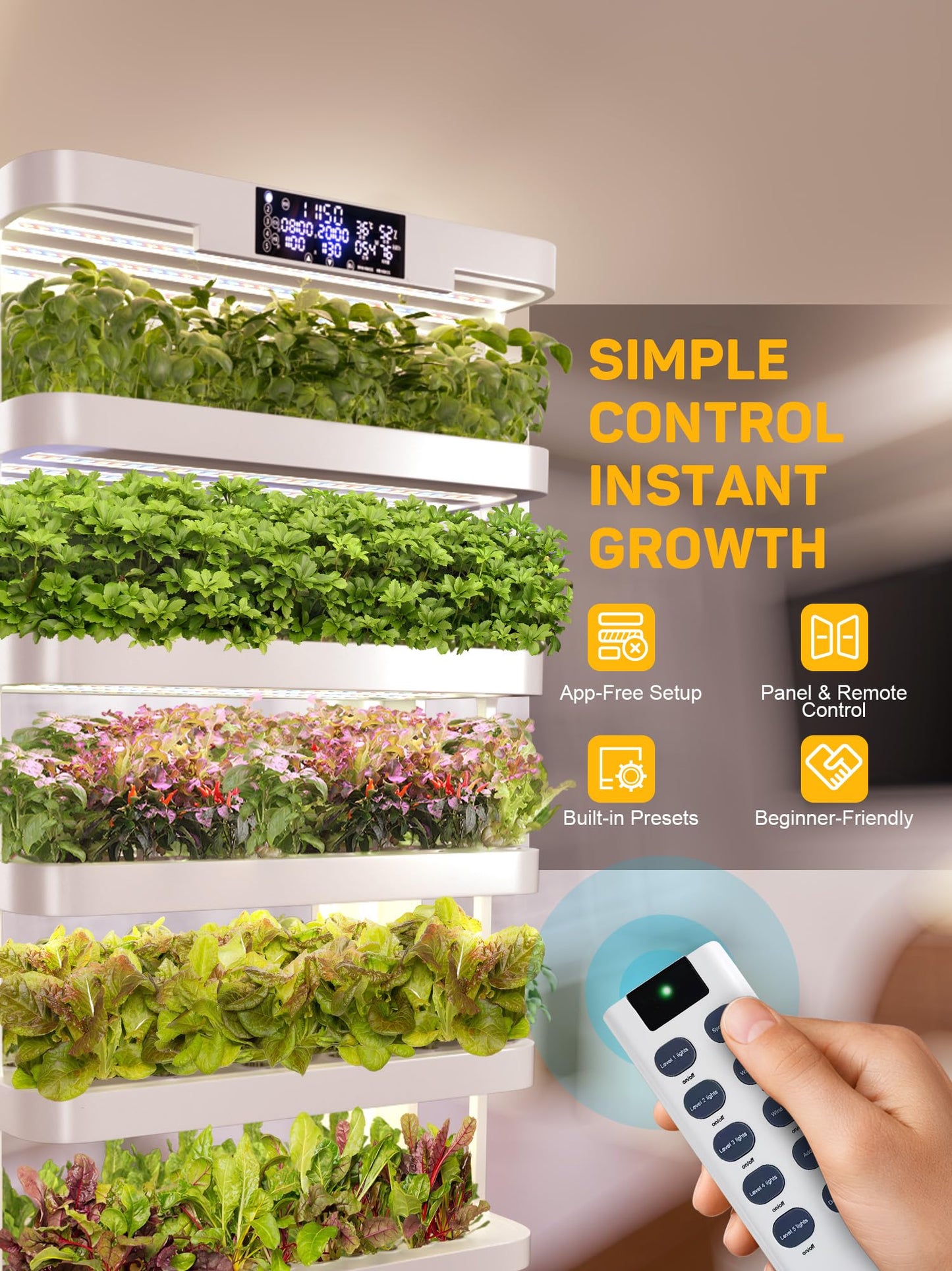 WooRoot Large Hydroponics Growing System, 148-Pod Vertical Indoor Garden, Hydroponic Tower with Full-Spectrum Grow Lights, Ultra-Quiet Pump, Dual Water Tanks, 30-Day Self-Managed for Home & Commercial