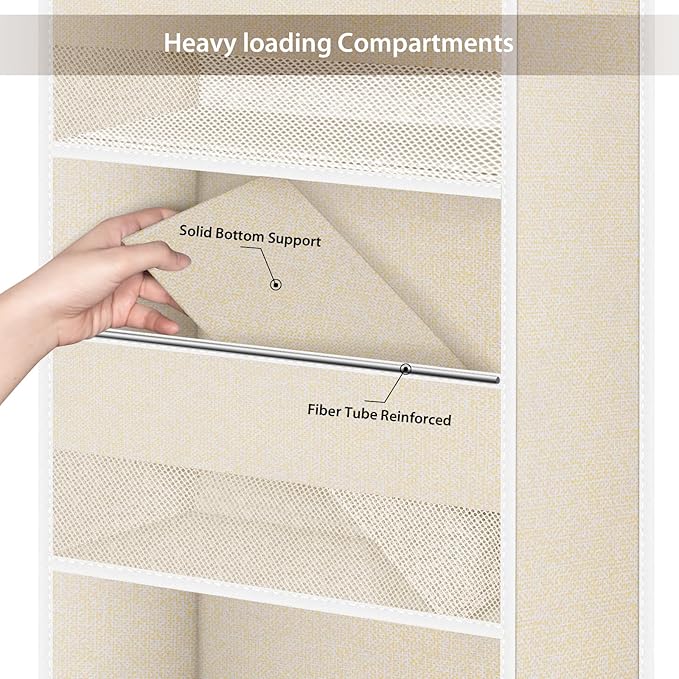 Univivi 6-Shelf Over Door Hanging Organizer Fabric Baby Door Storage