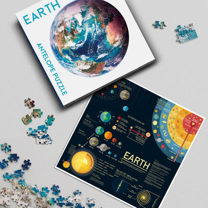 Antelope - 1000 Piece Puzzle for Adults, Space Earth Jigsaw Puzzles 1000 Pieces, Telescope Planet Close-up Round Puzzle, High Resolution, Matte Finish, No Dust Space Puzzle