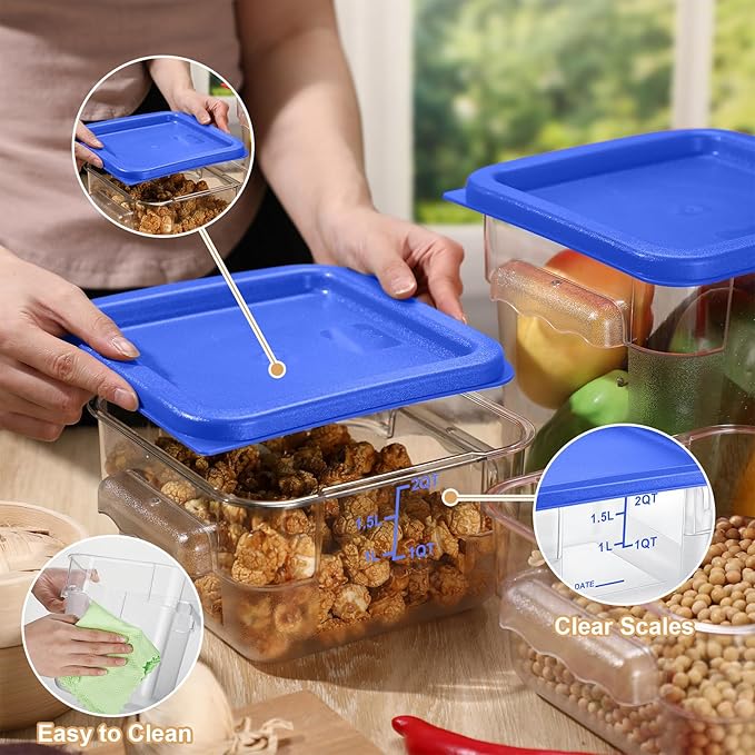 Barydat 4 Pcs Square Food Storage Containers