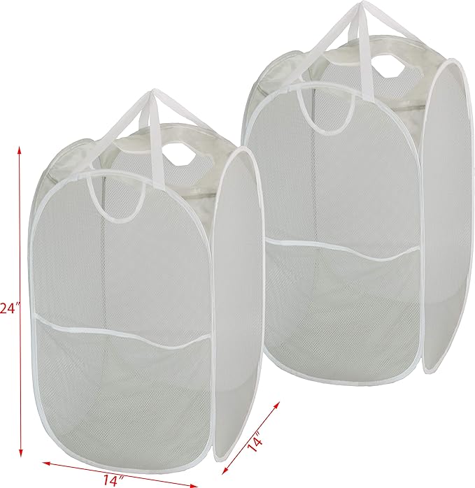 Simple Houseware Mesh Pop-Up Laundry Hamper Basket