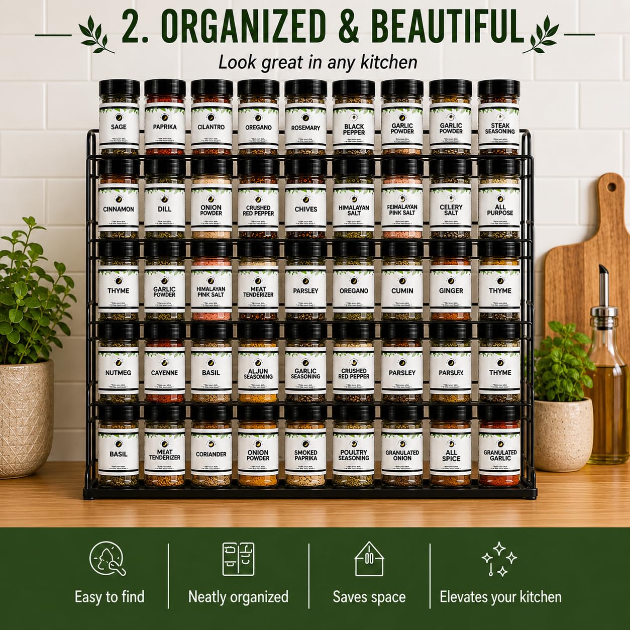 Ultimate Pantry Spice Set - 40 Piece Complete Spice & Herb Collection with Seasoned Salts - Kitchen Starter Kit - 8.75 lbs - Everything you Pantry Needs!