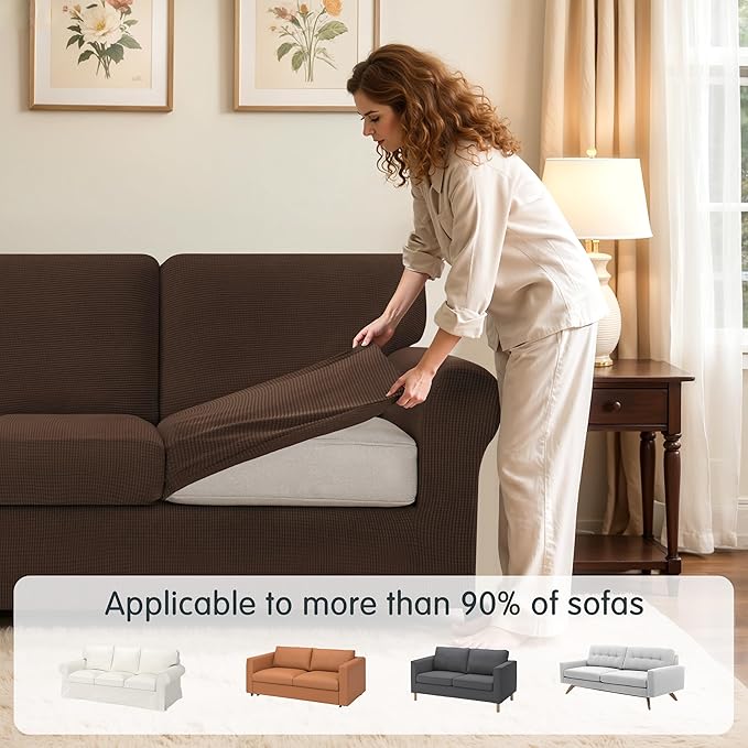 SUBRTEX 5 Pieces Stretch Sofa Slipcover Sets Couch Cover Sets Backrest Cushion