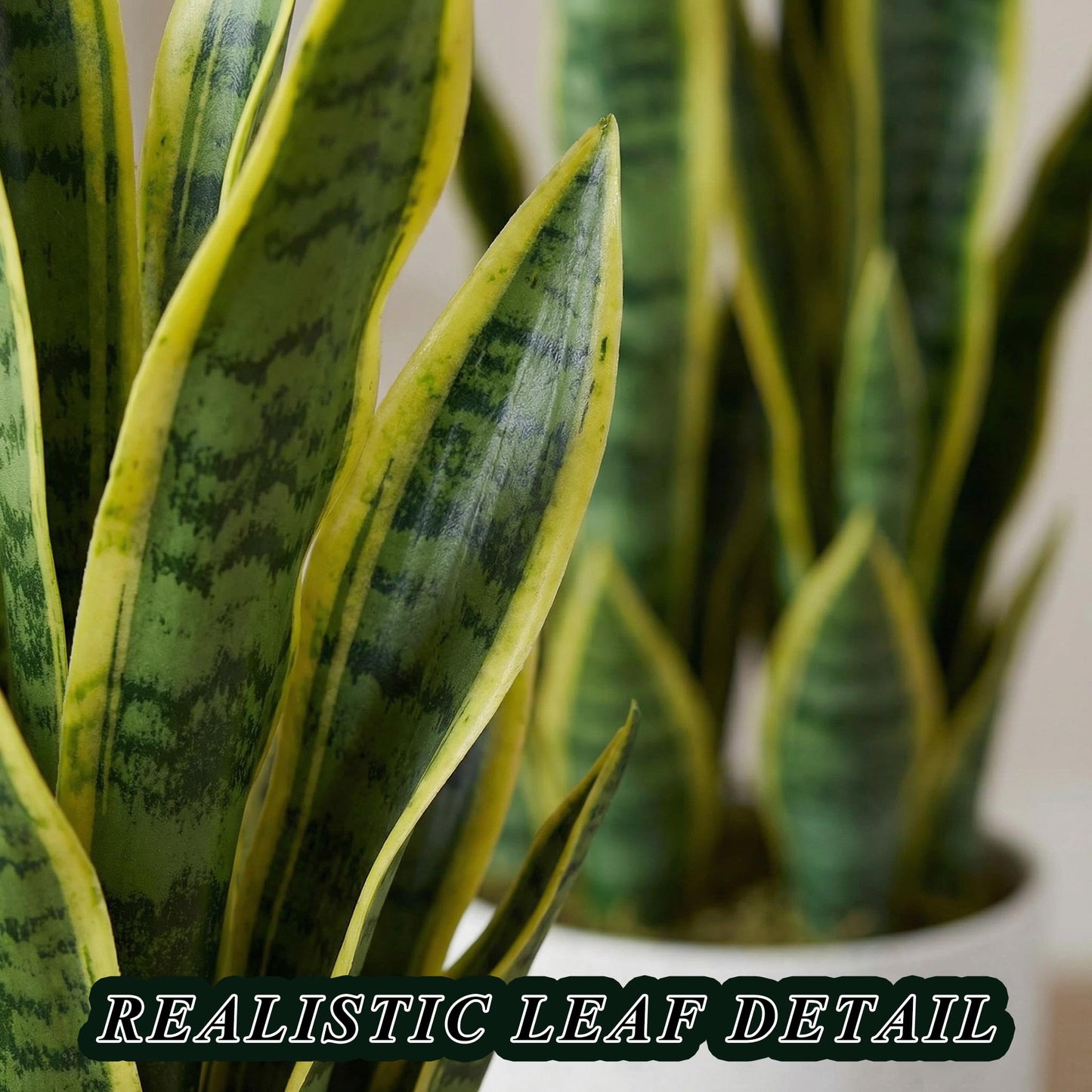 GAOMON 3Ft Fake Snake Plant with 33 Realistic Leaves Tall Artificial Faux Snake Plant Potted Fake Mother-in-Law's Tongue Plants for Indoor Outdoor Home Office
