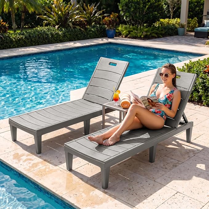Greesum Outdoor Chaise Lounge Chairs Set of 2