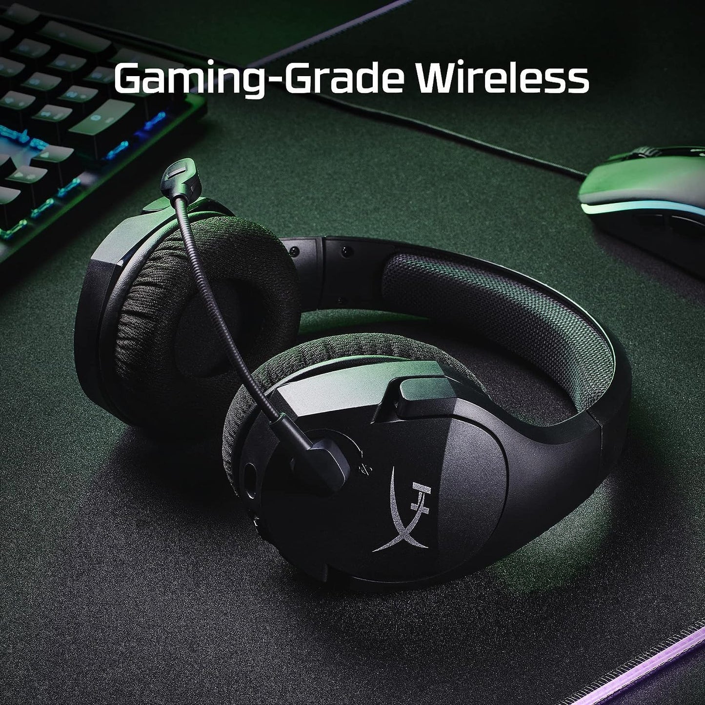 HyperX Cloud Stinger Core – Wireless Lightweight Gaming Headset, DTS Headphone:X spatial audio, Noise Cancelling Microphone, Over Ear Headset For PC, Black (Renewed)