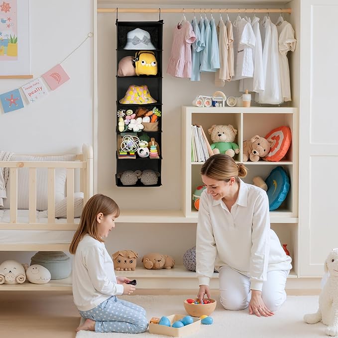 GRANNY SAYS 6 Shelf Hanging Closet Organizers and Storage, Collapsible Closet