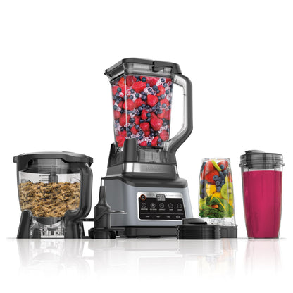 Ninja BL660 Professional Compact Smoothie & Food Processing Blender, 1100-Watts, 3 Functions -for Frozen Drinks, Smoothies, Sauces, & More, 72-oz.* Pitcher, (2) 16-oz. To-Go Cups & Spout Lids, Gray