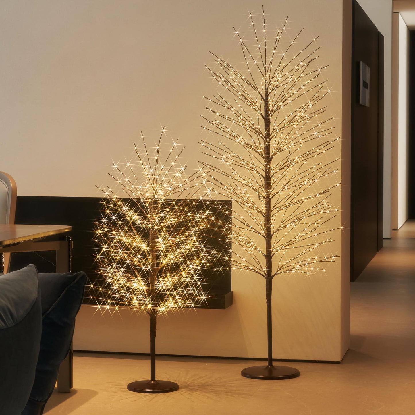 Hairui Lighted Brown Tree with Timer and Dimmer 1280L Warm White Fairy Lights 6FT, Twig Tree with Lights for Indoor Outdoor Home Christmas Winter Holidays Party Decoration