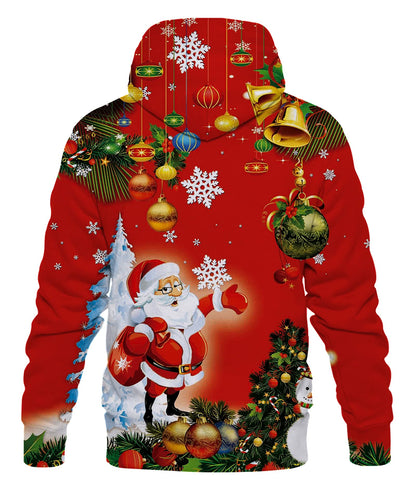 LAIDIPAS Happy Christmas Hoodies for Men Women Unisex Funny Graphic Sweatshirt for Christmas Party XL