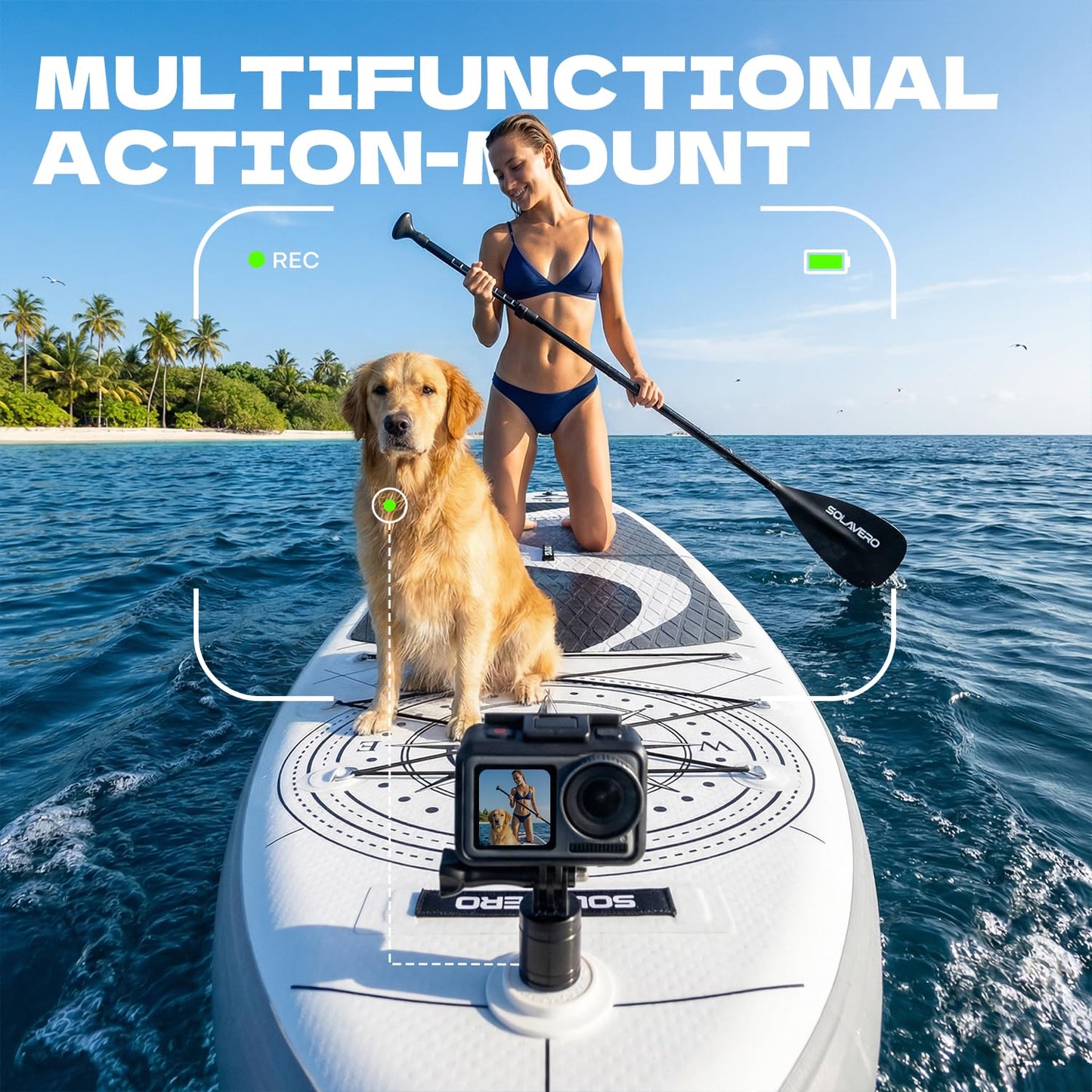 SOLAVERO Inflatable Stand Up Paddle Board with Premium SUP Accessories, Extra Wide Stable SUP Board for All Skill Levels, 11'6" Paddleboard with Non-Slip EVA Deck for Adults & Youth
