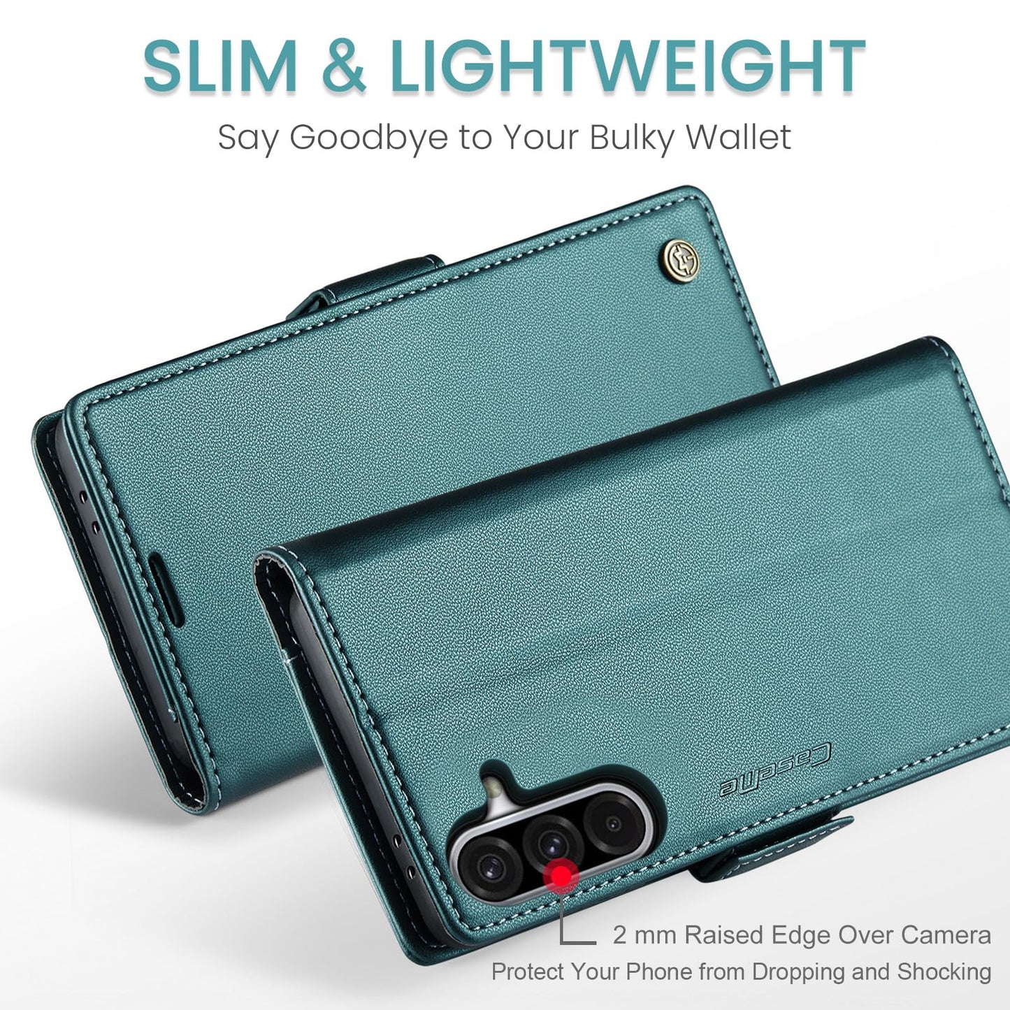 Phernykas Cover for Samsung Galaxy A56 Wallet Case with Card Holder, Kickstand RFID Blocking Magnetic Closure Shockproof Protective PU Leather Case for Samsung A56 Flip Wallet - Green