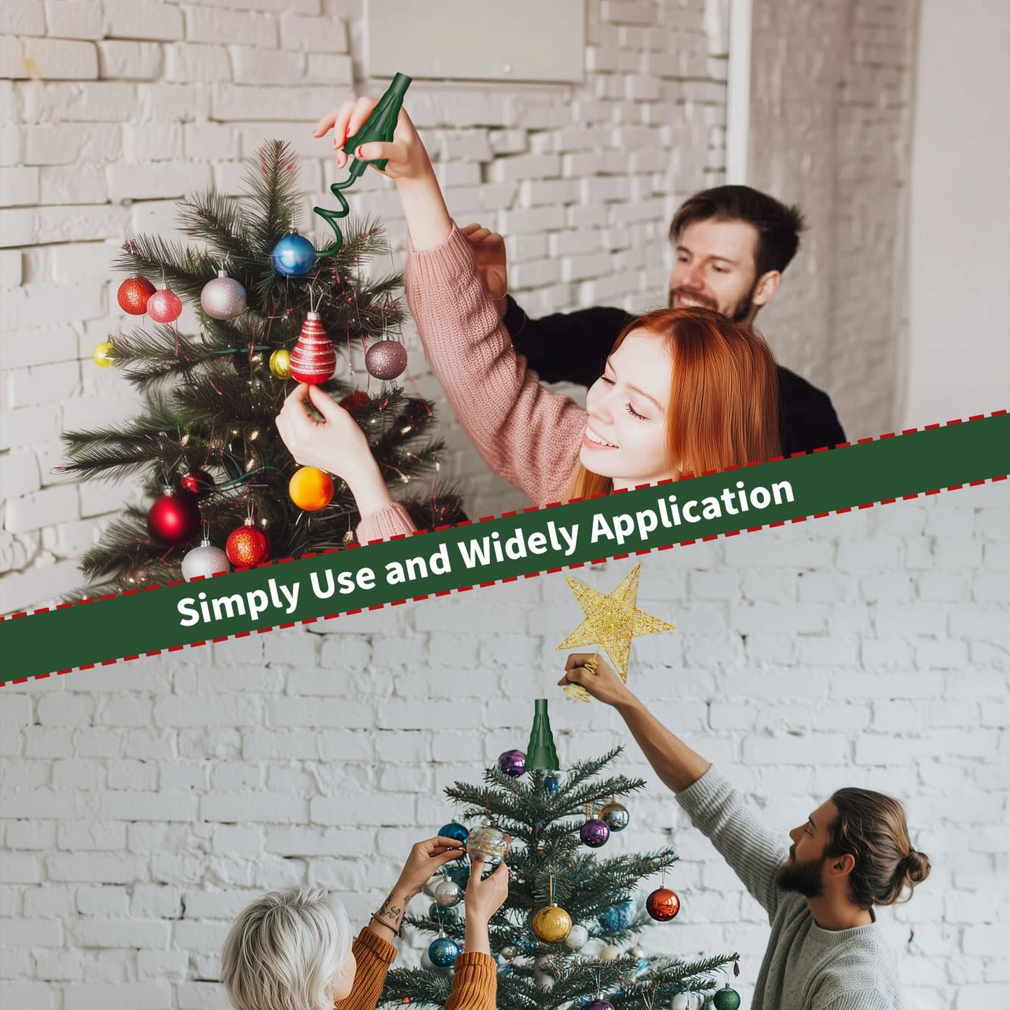 Christmas Tree Topper Holder - Twist On Universal Stabilizer with Adjustable Attachments. Secure Lock for Treetop Ornaments, Fits Most Basic Tree Types & Topper (Green)