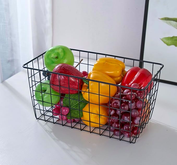 2 Pack【Extra Large】Hanging Kitchen Basket, Wire Storage Basket,