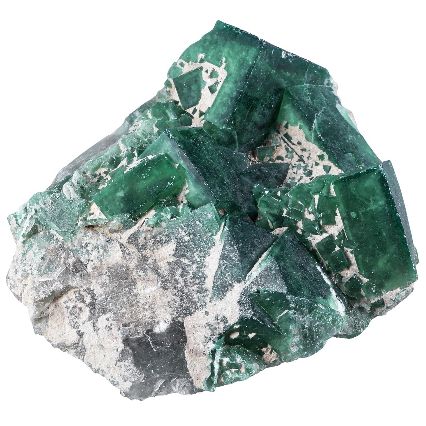 Amogeeli Natural Green Fluorite Crystal for Home Office Tabletop Decor Rough Stone Mineral Specimen for Healing 0.66-0.88 lb