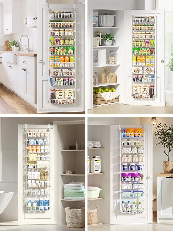 Delamu Over The Door Pantry Organizer, 9-Tier Pantry Door Organizers and Storage