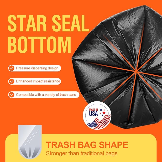 Delxo 30-33 Gallon Trash Bags, Durable & Puncture-Resistant Plastic Bolsas para