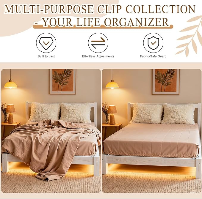 16 Pcs Bed Sheet Straps Sets-2 Style Adjustable Bed Sheet Fasteners Holders