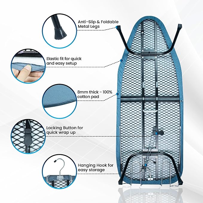 Metal Mesh Panel Tabletop Ironing Board | Foldable Iron Board | Heavy Duty