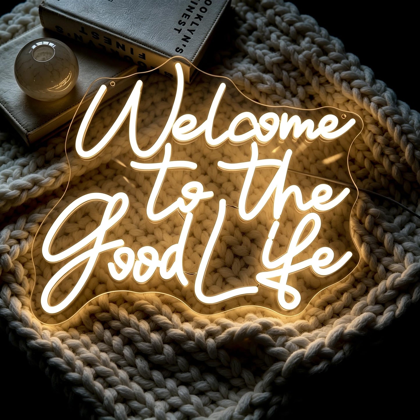 Whfobfe Warm White Neon Sign Led Neon Lights Signs for Wall Decor USB Powered Led Signs for Room Decoration-Welcome to The Good Life