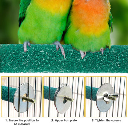 2 Pieces Bird Feeding Dish Cups, Stainless Steel Bird Bowl with 2 Pieces Stand Perch Cage Cup Holder with Clamps Parrot Food Bowl for Cage
